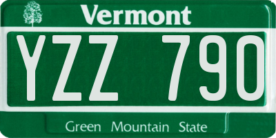 VT license plate YZZ790