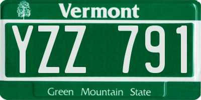 VT license plate YZZ791