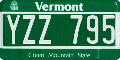 VT license plate YZZ795