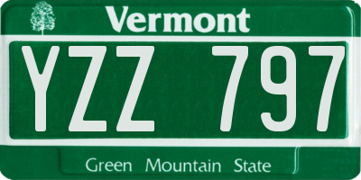 VT license plate YZZ797