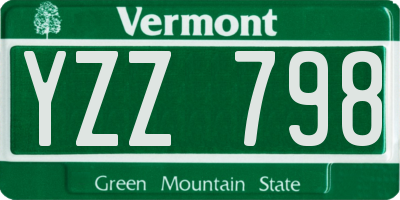 VT license plate YZZ798