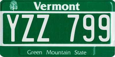 VT license plate YZZ799
