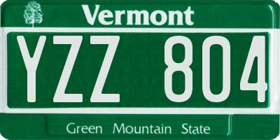 VT license plate YZZ804