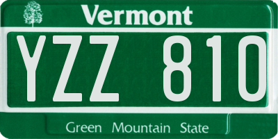 VT license plate YZZ810