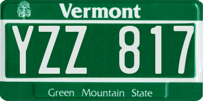 VT license plate YZZ817
