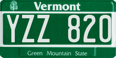 VT license plate YZZ820