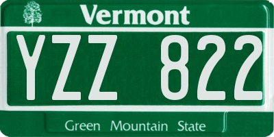 VT license plate YZZ822
