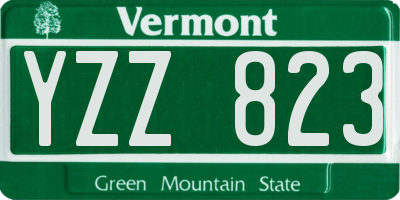 VT license plate YZZ823