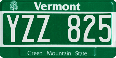 VT license plate YZZ825