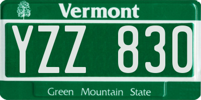 VT license plate YZZ830