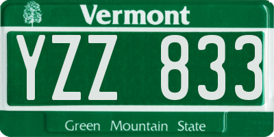VT license plate YZZ833