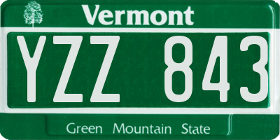 VT license plate YZZ843