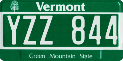 VT license plate YZZ844