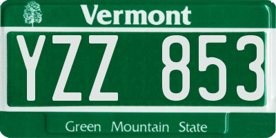 VT license plate YZZ853