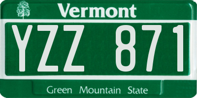 VT license plate YZZ871