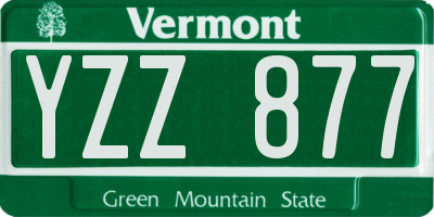 VT license plate YZZ877
