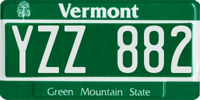 VT license plate YZZ882