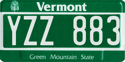 VT license plate YZZ883