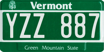 VT license plate YZZ887