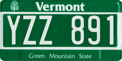 VT license plate YZZ891