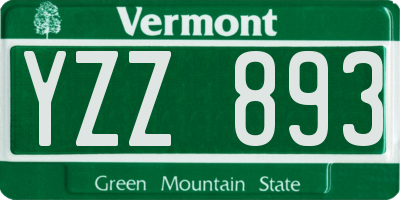 VT license plate YZZ893
