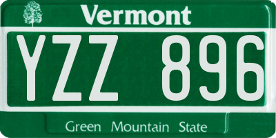 VT license plate YZZ896