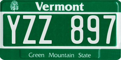 VT license plate YZZ897