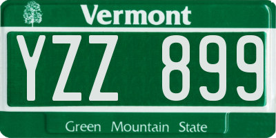 VT license plate YZZ899