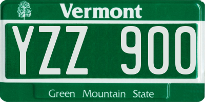 VT license plate YZZ900