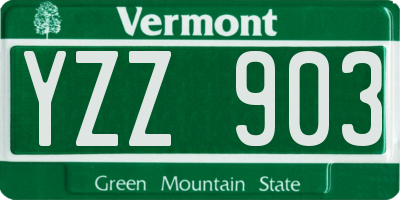 VT license plate YZZ903