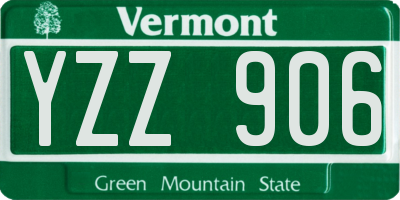 VT license plate YZZ906