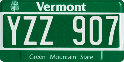 VT license plate YZZ907
