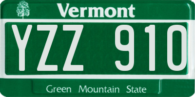 VT license plate YZZ910