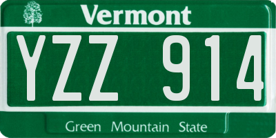 VT license plate YZZ914