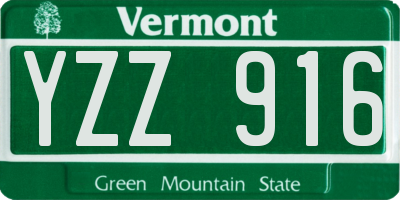 VT license plate YZZ916