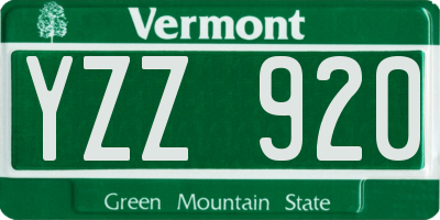 VT license plate YZZ920