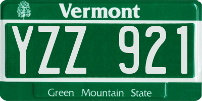 VT license plate YZZ921