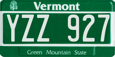VT license plate YZZ927