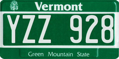 VT license plate YZZ928