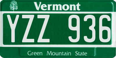 VT license plate YZZ936