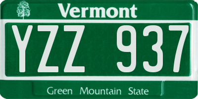 VT license plate YZZ937