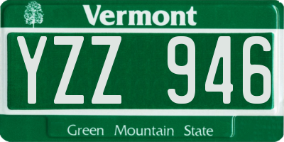 VT license plate YZZ946