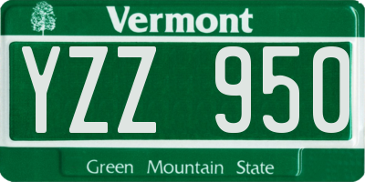 VT license plate YZZ950