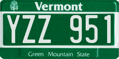 VT license plate YZZ951