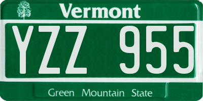 VT license plate YZZ955