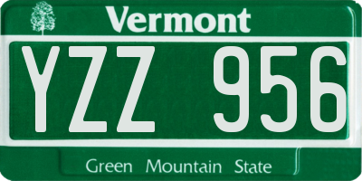 VT license plate YZZ956