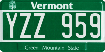 VT license plate YZZ959