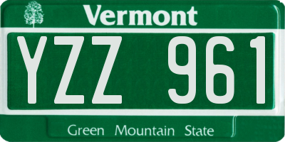 VT license plate YZZ961