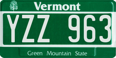 VT license plate YZZ963