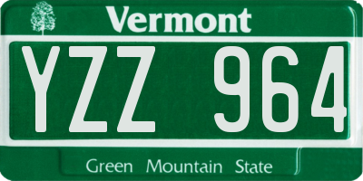 VT license plate YZZ964